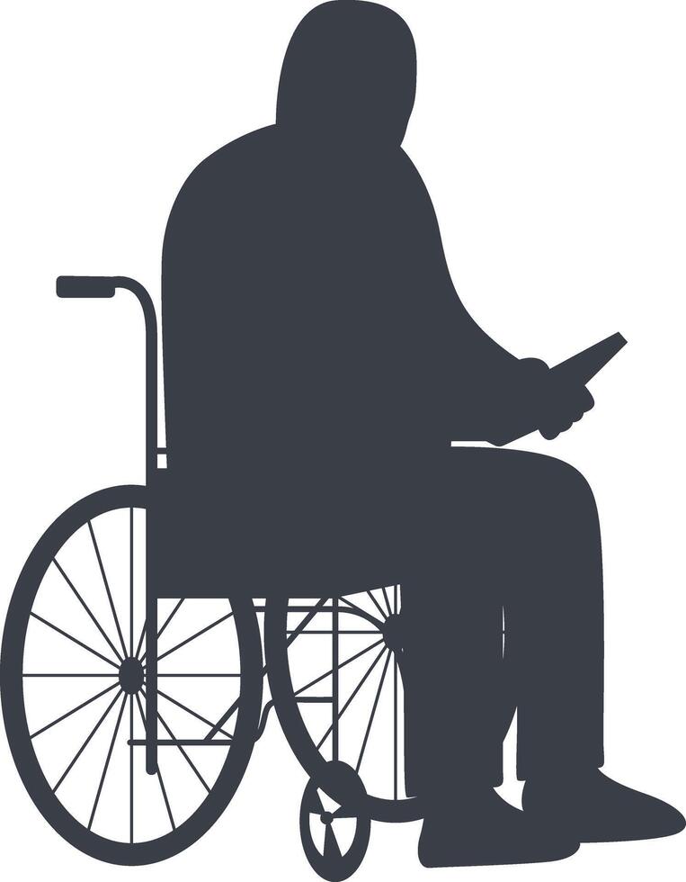 Silhouette of People Disability on Wheelchair, in Simple Design vector