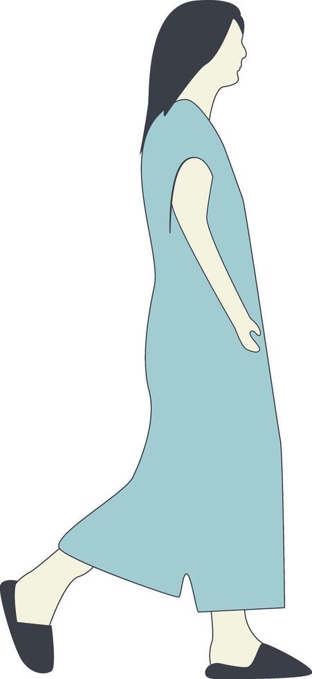 Hand Drawn Woman Walking vector