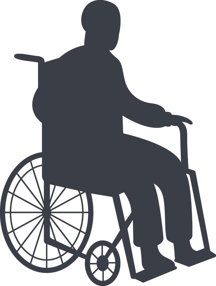 Silhouette of People Disability on Wheelchair. with Flat Design vector