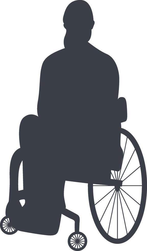 Silhouette of People Disability on Wheelchair, with Simple Design vector