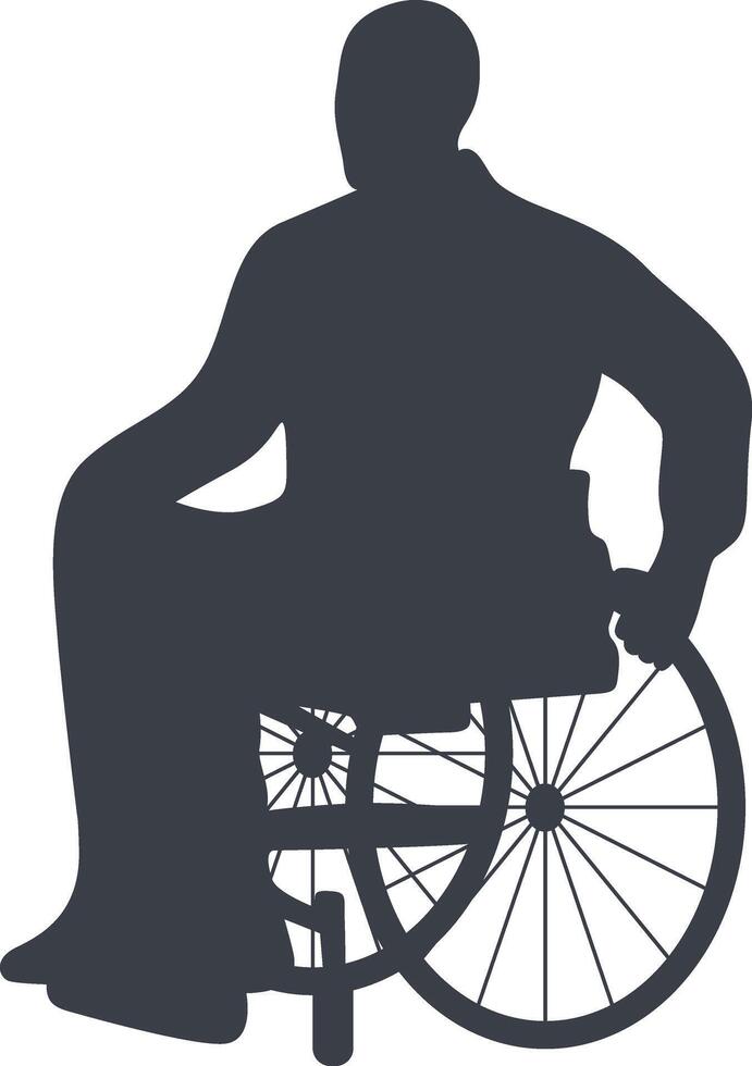 Silhouette of People Disability on Wheelchair, with Simple Design, vector