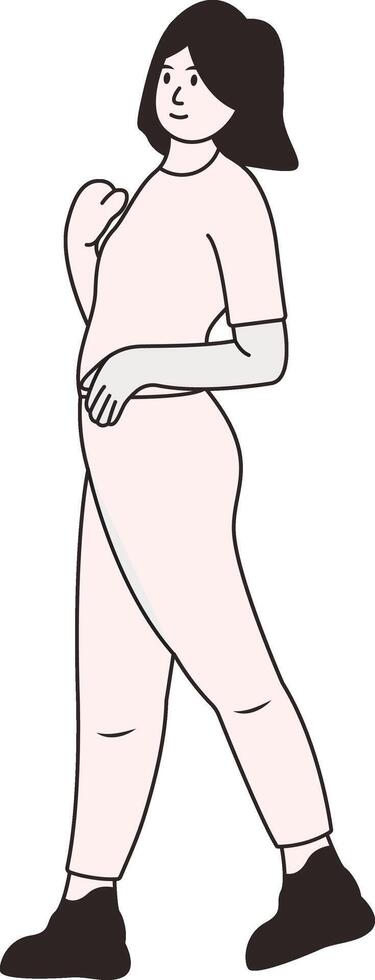Illustration of Woman Standing Pose on White Background vector