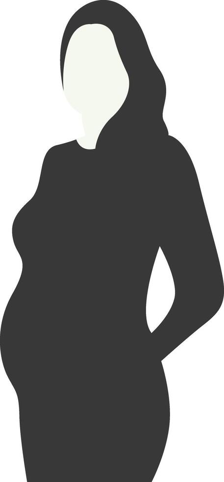 Pregnant Mom Silhouette in Flat Design vector