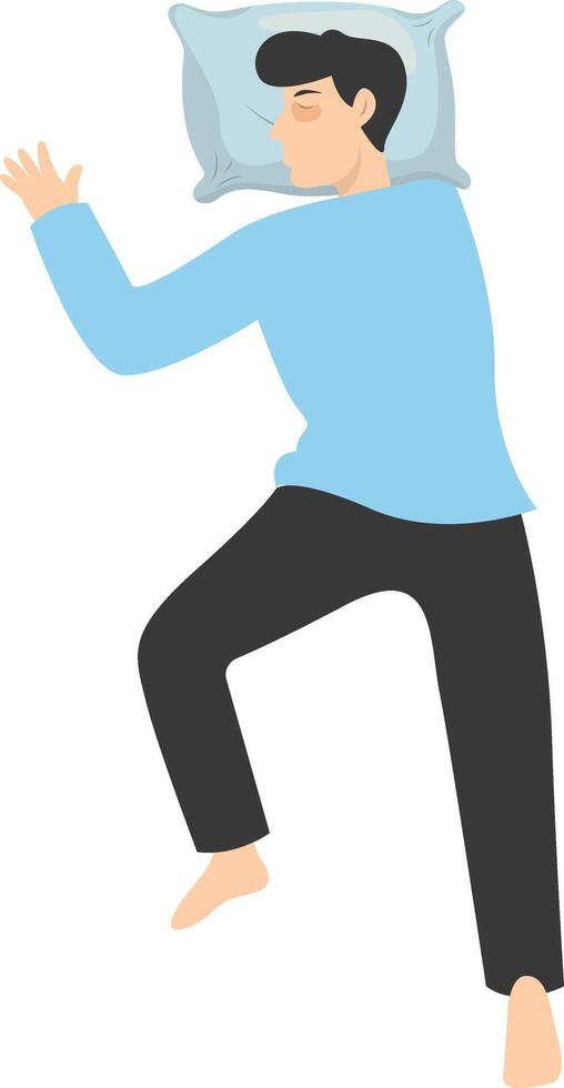 Illustration of Boy Sleeping Pose on Pillow Top vector