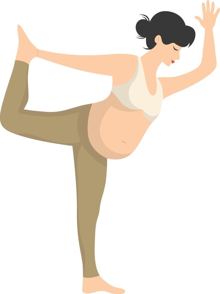 Pregnant Woman Doing Yoga Illustration with Simple Shape vector