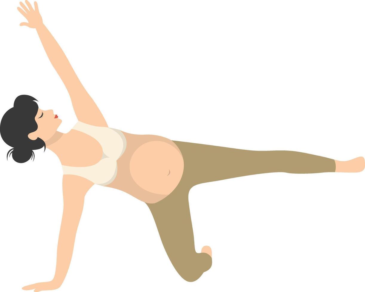 Pregnant Woman Doing Yoga Illustration with Simple Design vector