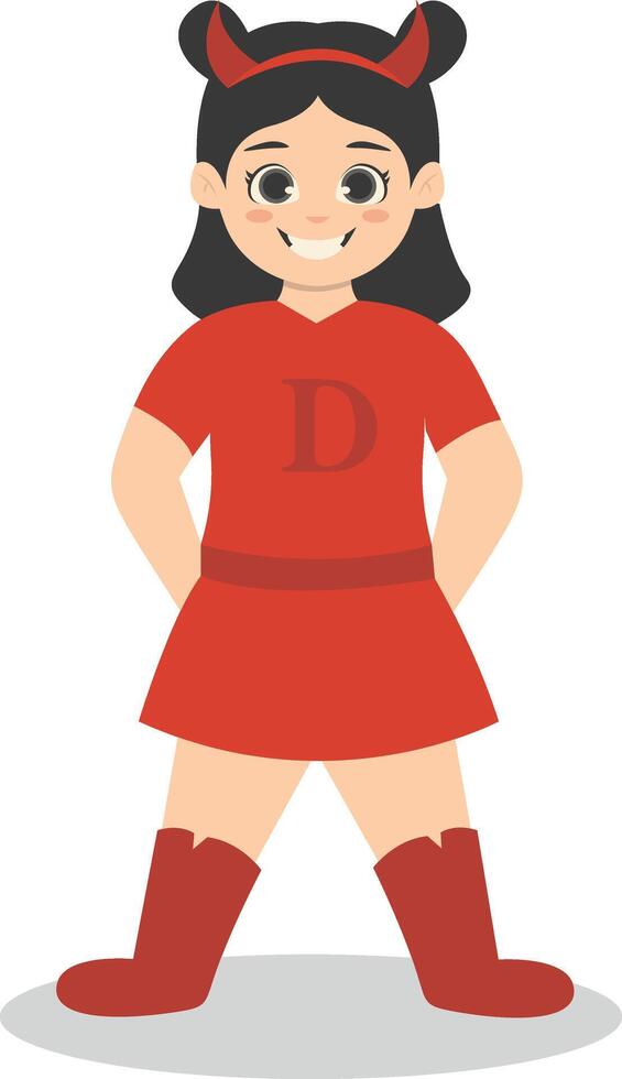 Children with Costume Superhero. Isolated Character in Flat Design vector