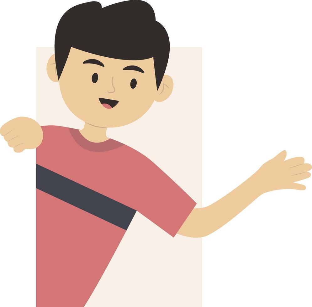 Happy Curious Man. vector