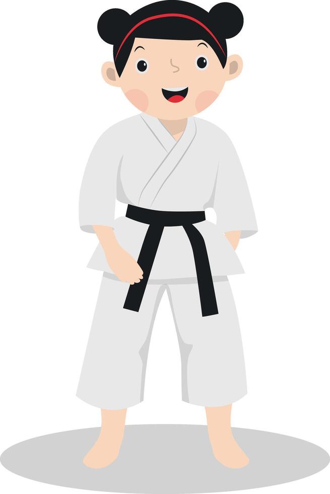 Karate Girl Character vector