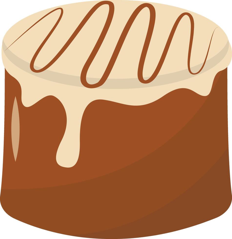 Sweet and Yummy Dessert Chocolate on White Background, vector