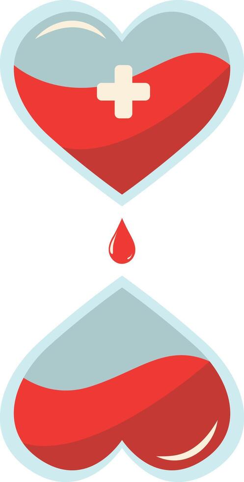 Blood Donor Icon in Flat Cartoon Design. vector