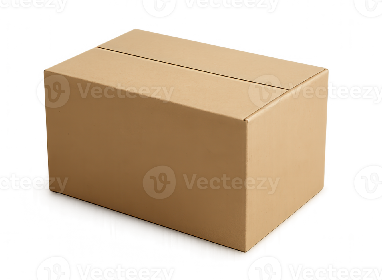 Brown Closed Cardboard Box on Transparent Background png