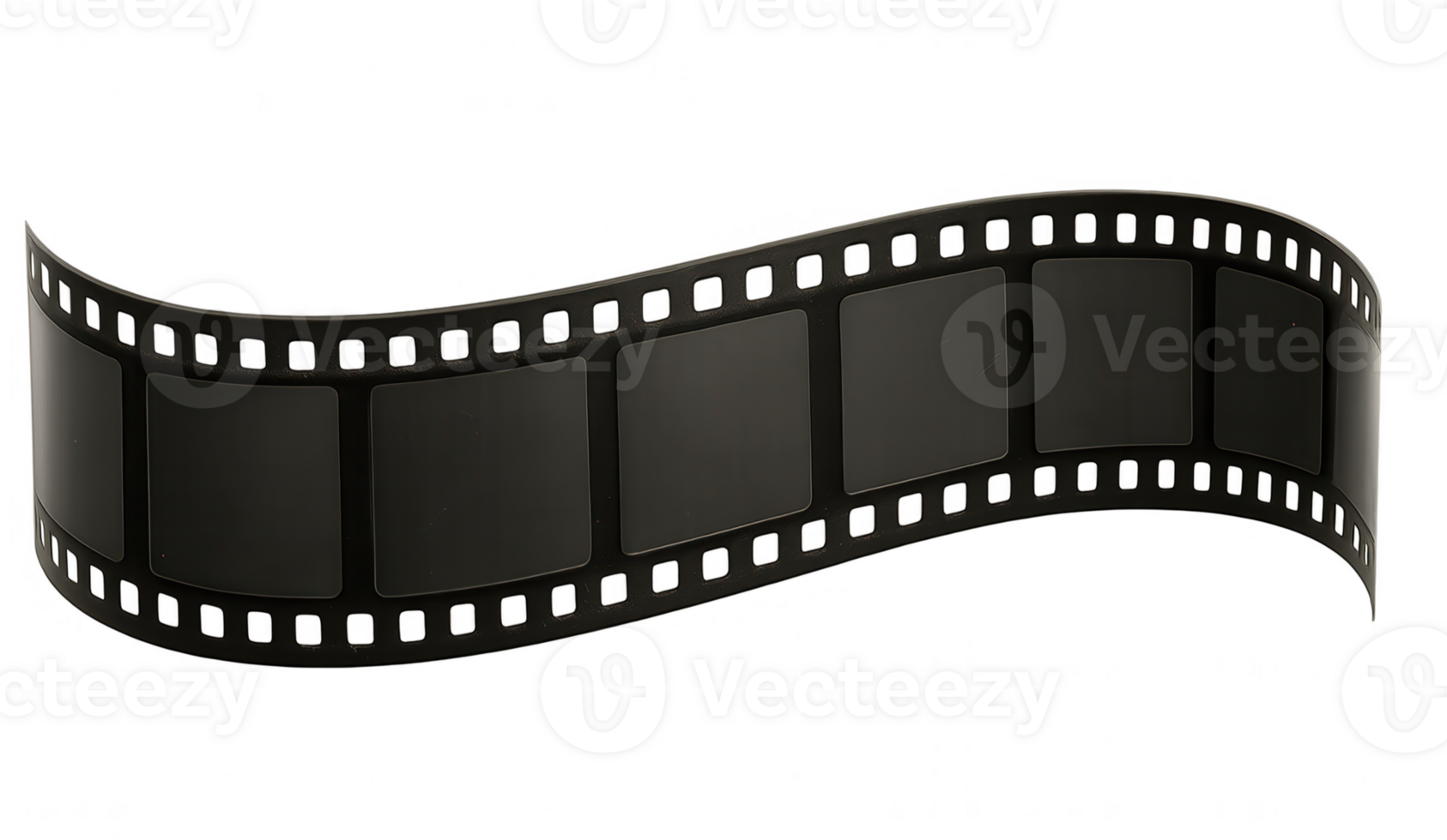 Waving Film Strip with Transparent Background for Easy Editing png