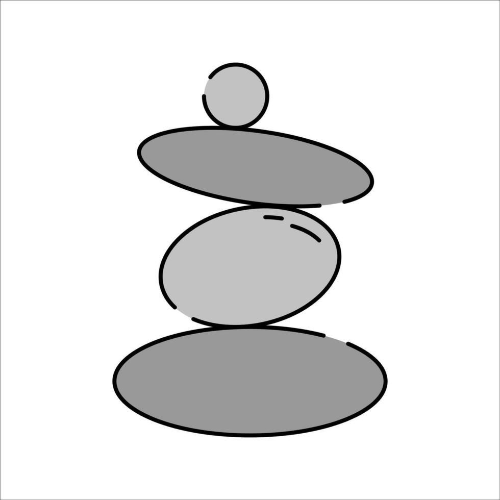 Zen Stones Flat design style, balanced stacked stones symbolizing peace and nature, ideal for wellness, meditation, and environmental balance themes. vector