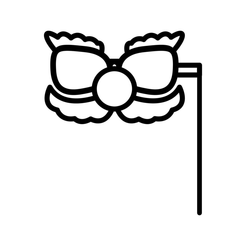 Funny Glasses Outline style, clown-like glasses with nose, humorous accessory ideal for playful birthday party visuals. vector