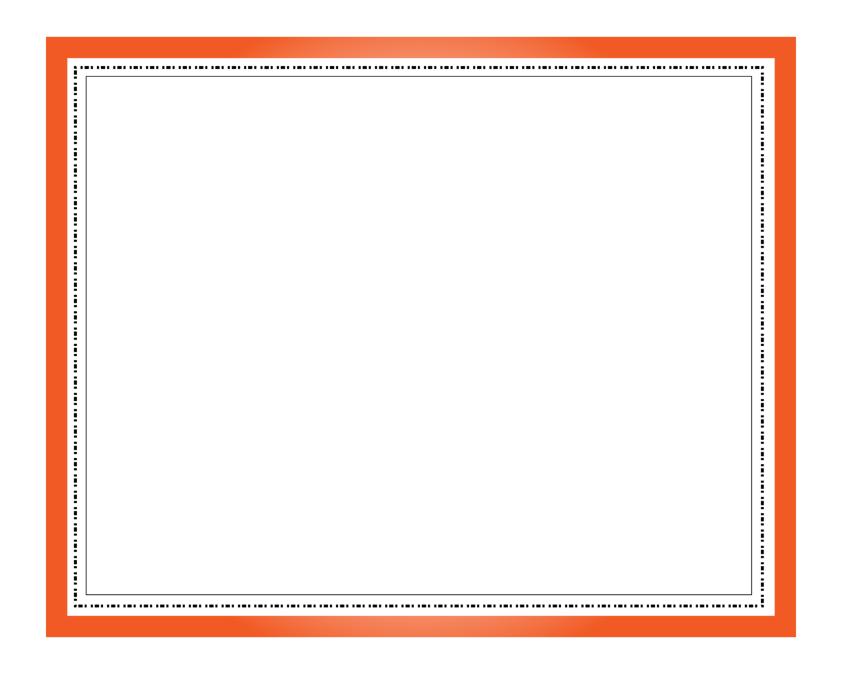 orange frame with white border on transparent background png