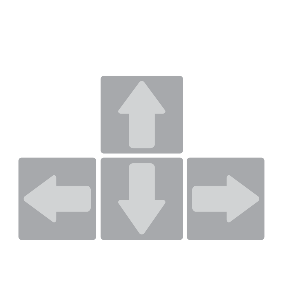 four gray arrows pointing in different directions png