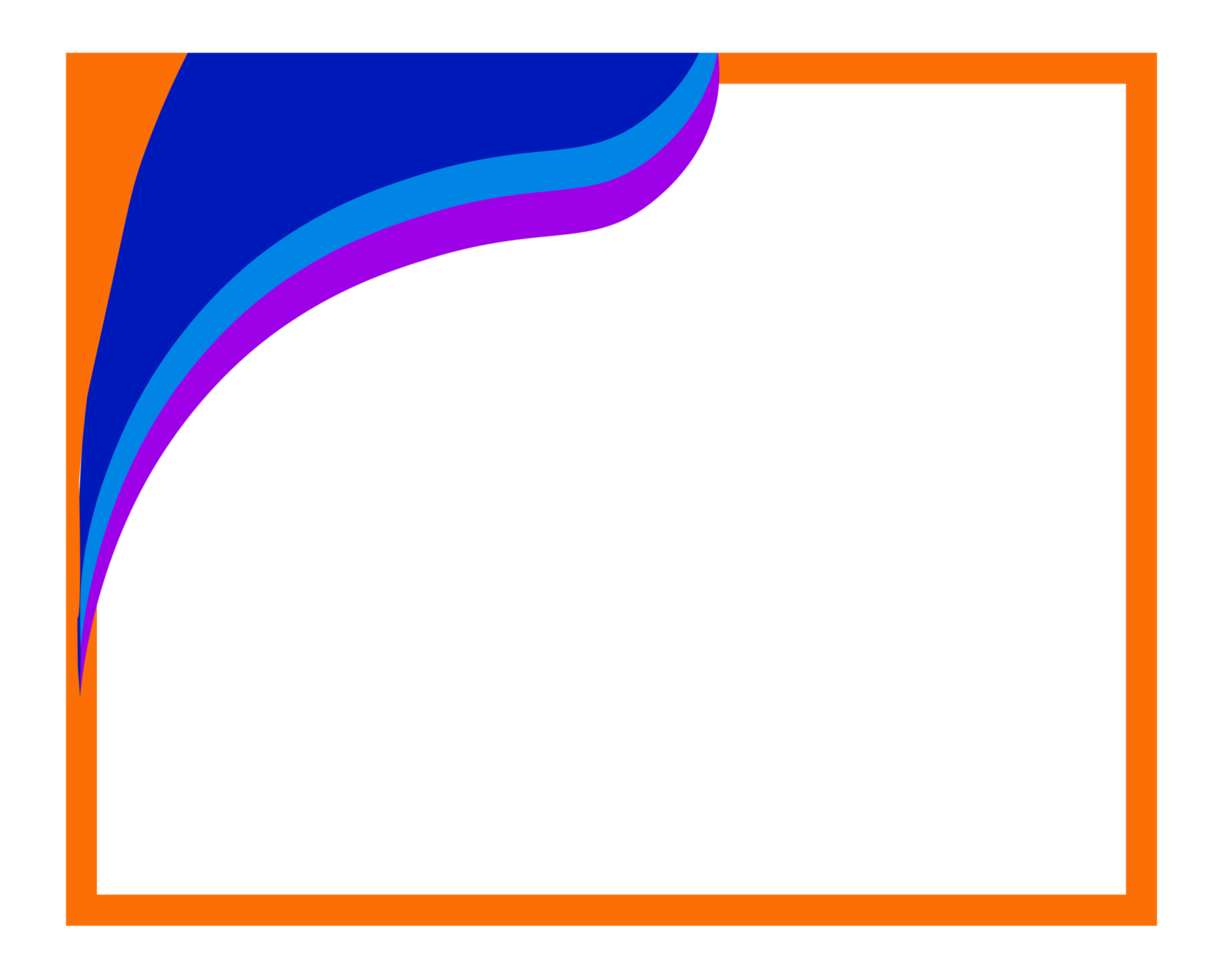 an orange and blue square frame with a wave pattern png