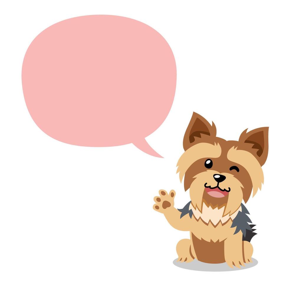 cartoon a character yorkshire terrier dog with speech bubble vector