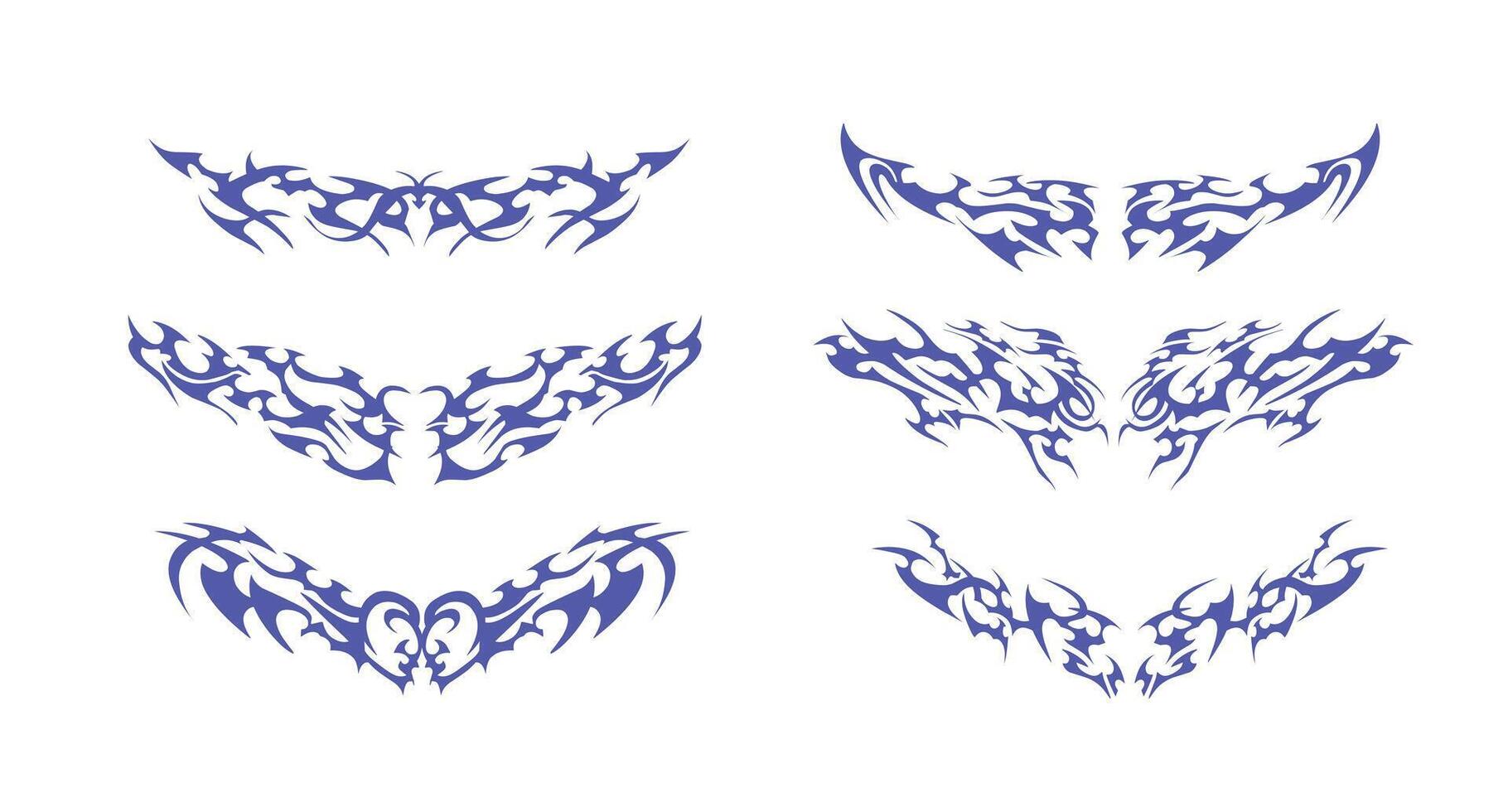 Ink Pattern Ensemble with Modern Ink - Great for creative tattoo designs, graphic projects, or branding. vector