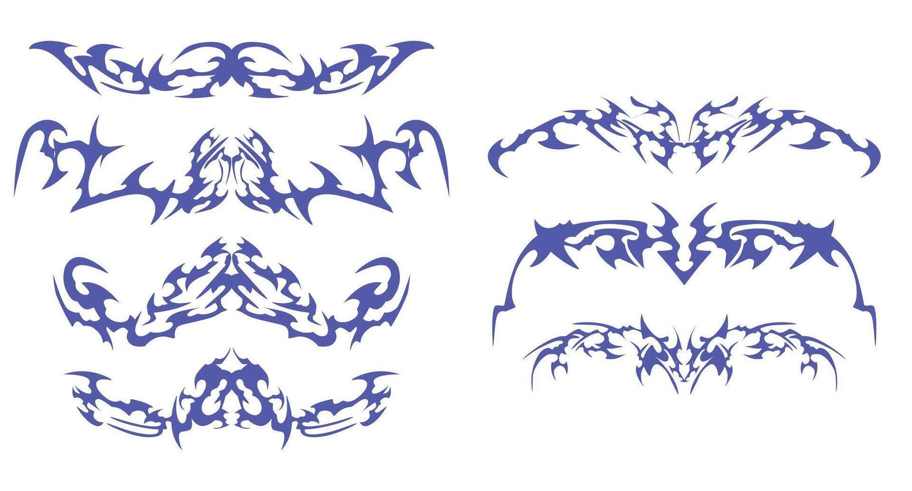 Tribal Tattoo Pack with Futuristic Tribal - Perfect for body art, digital illustrations, and design inspiration. vector