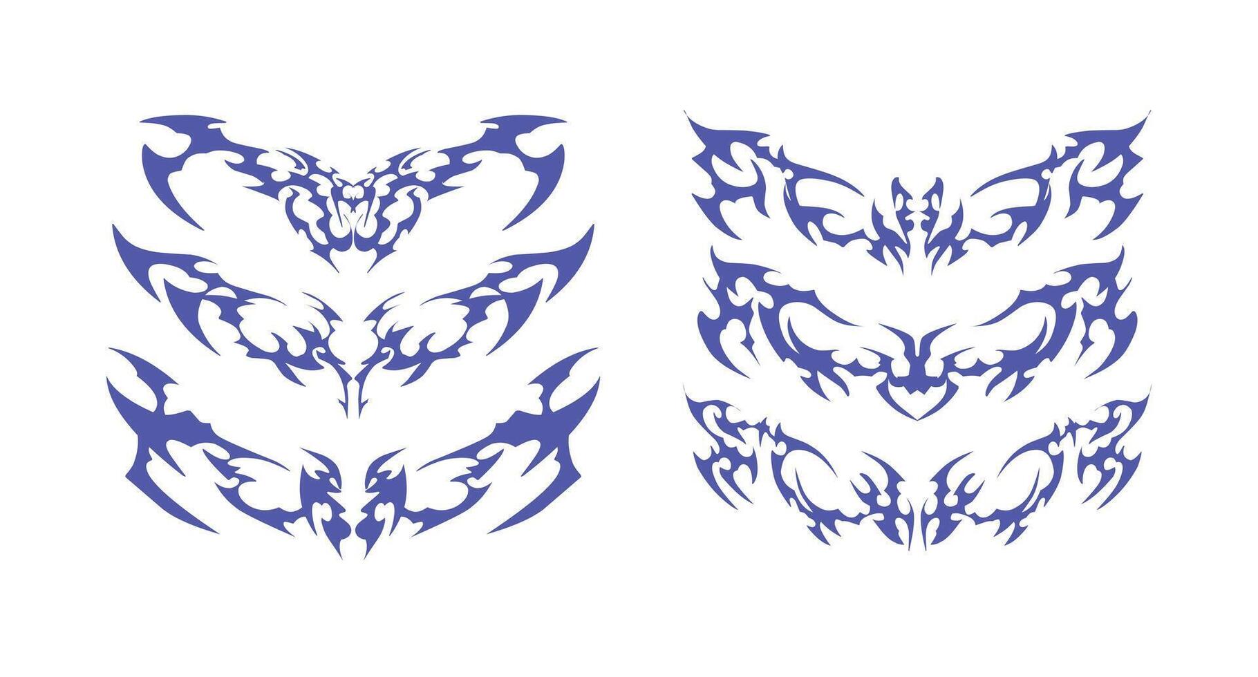 Abstract Shape Series with Edgy Forms - Perfect for body art, digital illustrations, and design inspiration. vector