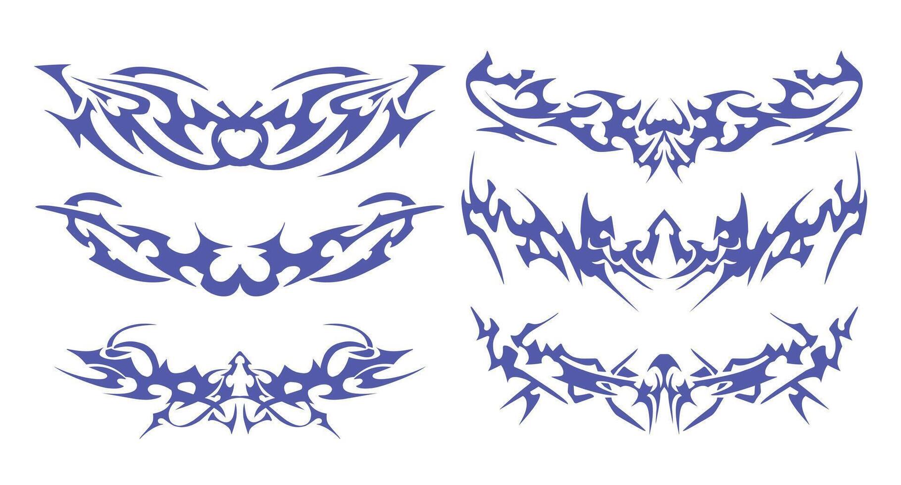 Tattoo Motif Compilation with Clean Lines - Ideal for use in digital artworks, printables, and tattoos. vector