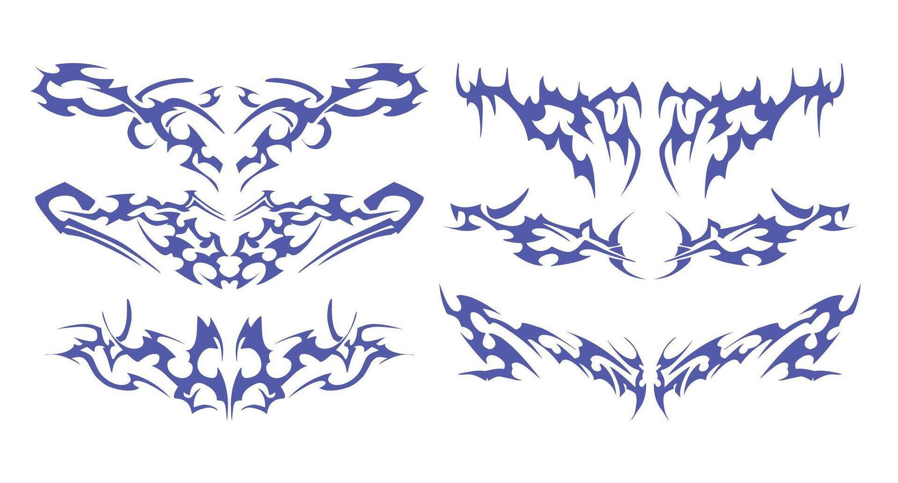 Symmetrical Design Assortment with Symmetrical Layout - Ideal for use in digital artworks, printables, and tattoos. vector