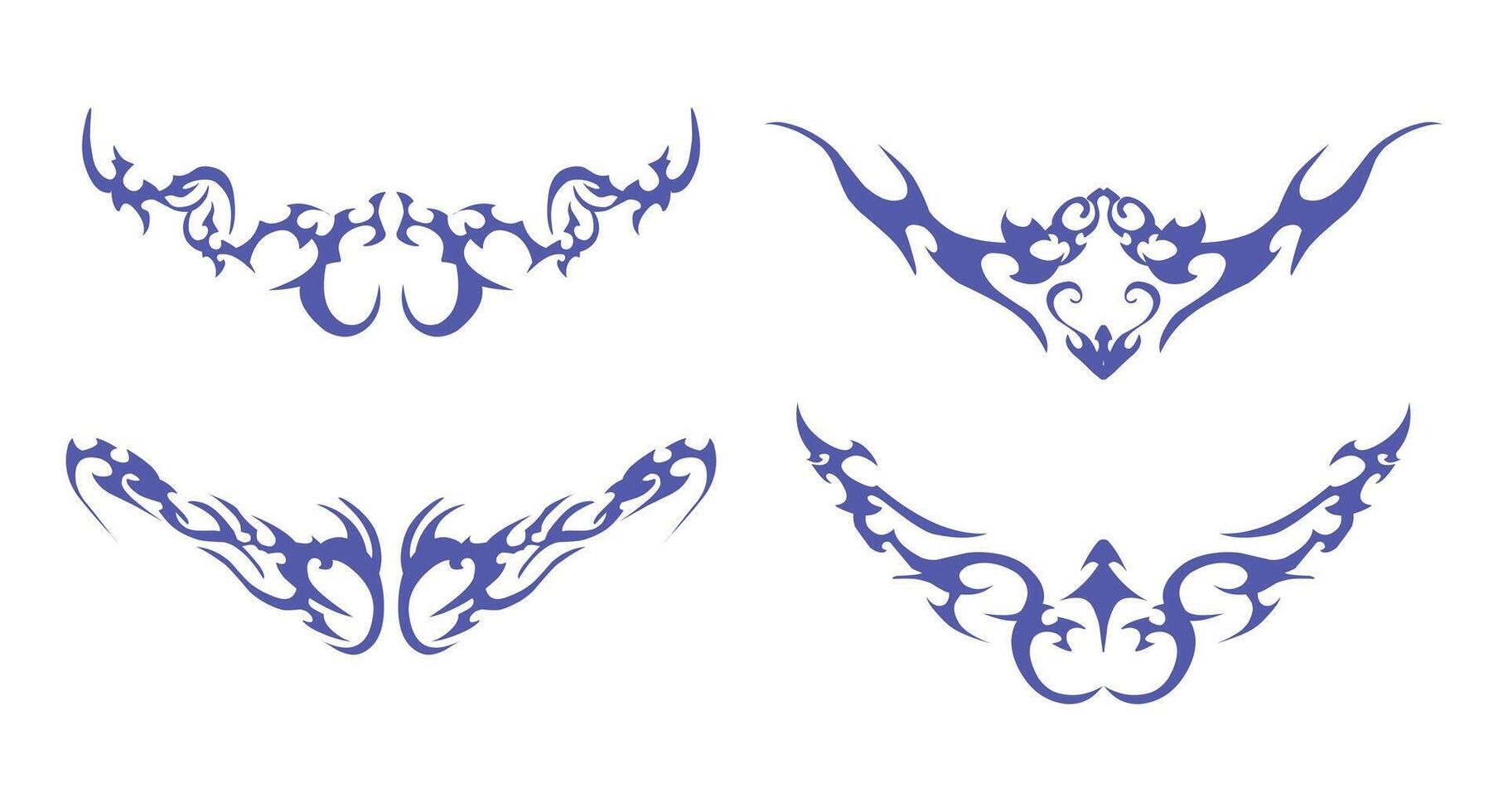 Decorative Array with Minimalist Ink - A unique set of tribal shapes suitable for various design needs. vector