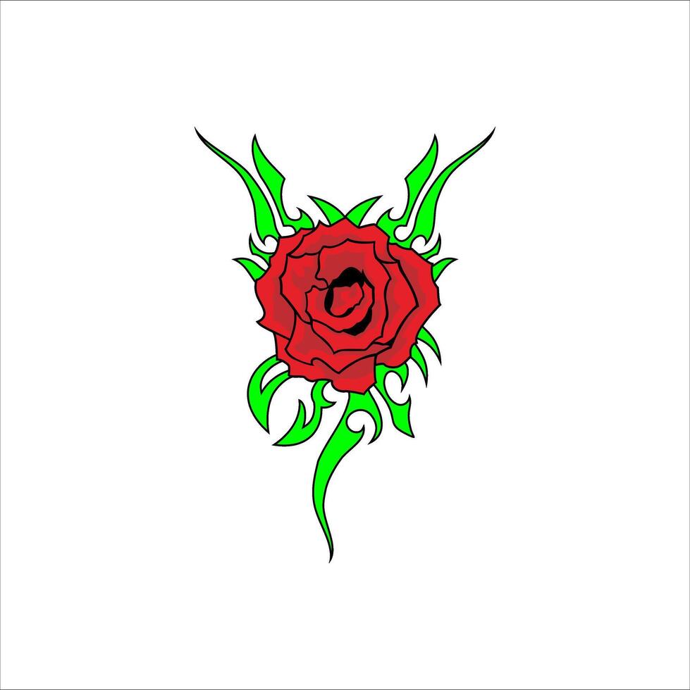 rose flower illustration on white background, can be used as graphic design vector