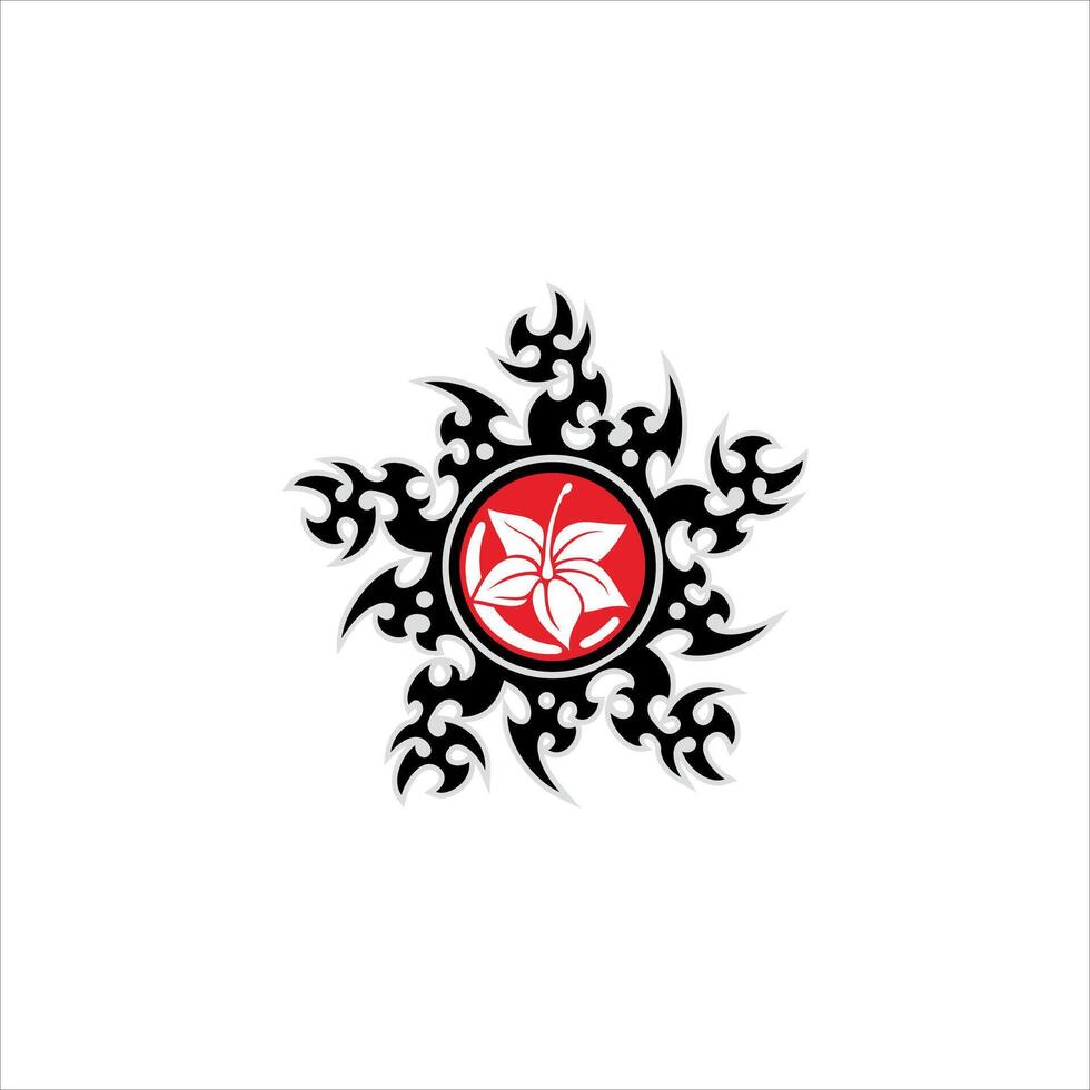 Batik elements decorated with white leaves vector