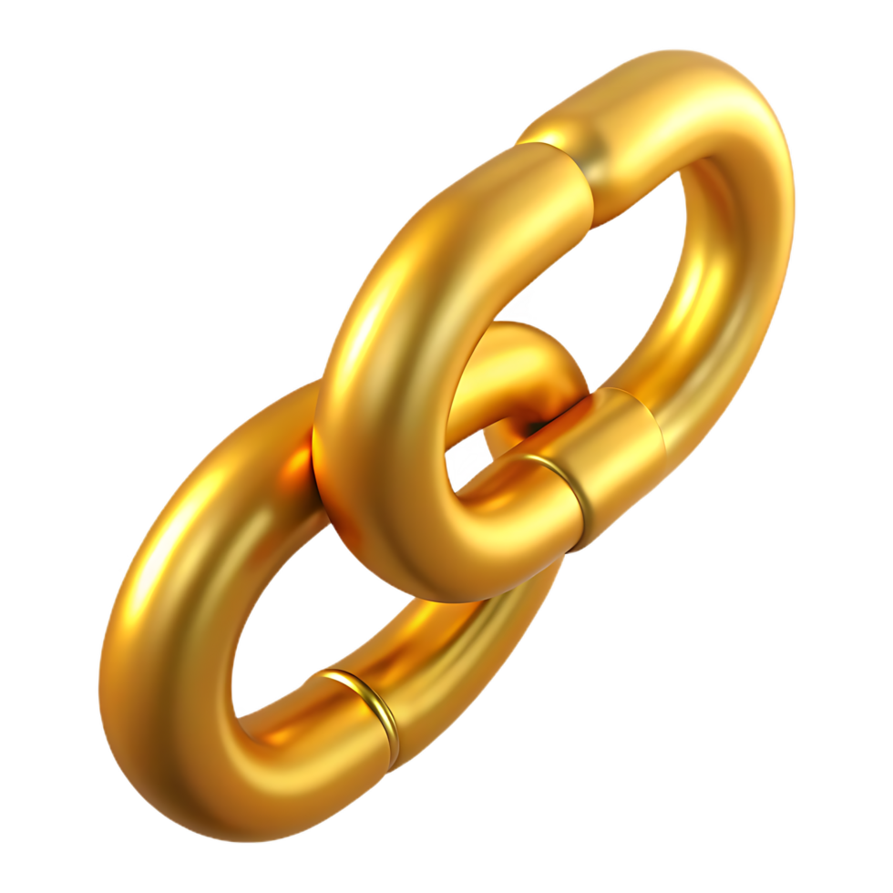 Golden Chain Link Symbolizing Connection Strength and Security in Metal Craft png