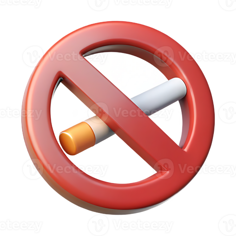 Stylized No Smoking Sign - Symbol for Smoke-Free Environment Initiative png
