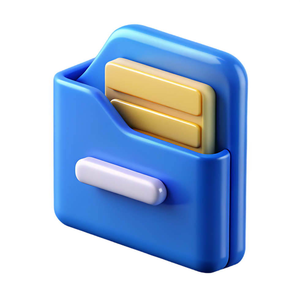 Organized digital file management solution with a blue folder icon png