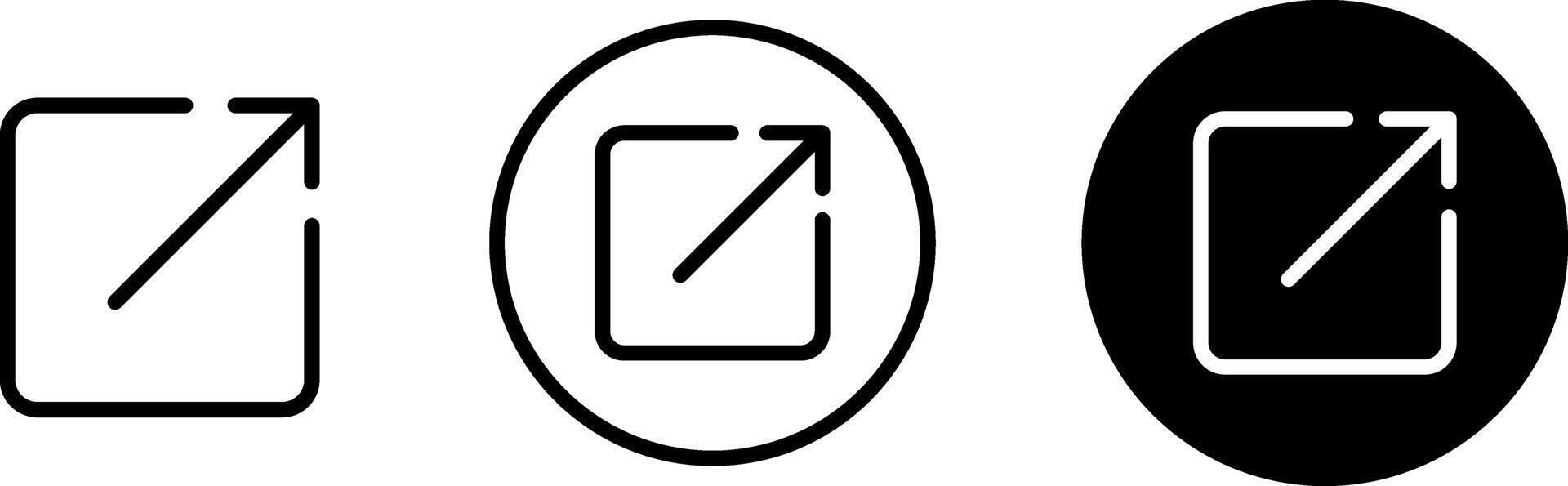 External Link Icon set. hyperlink symbol. strategy planning. Network sharing sign. arrow link connection icons vector