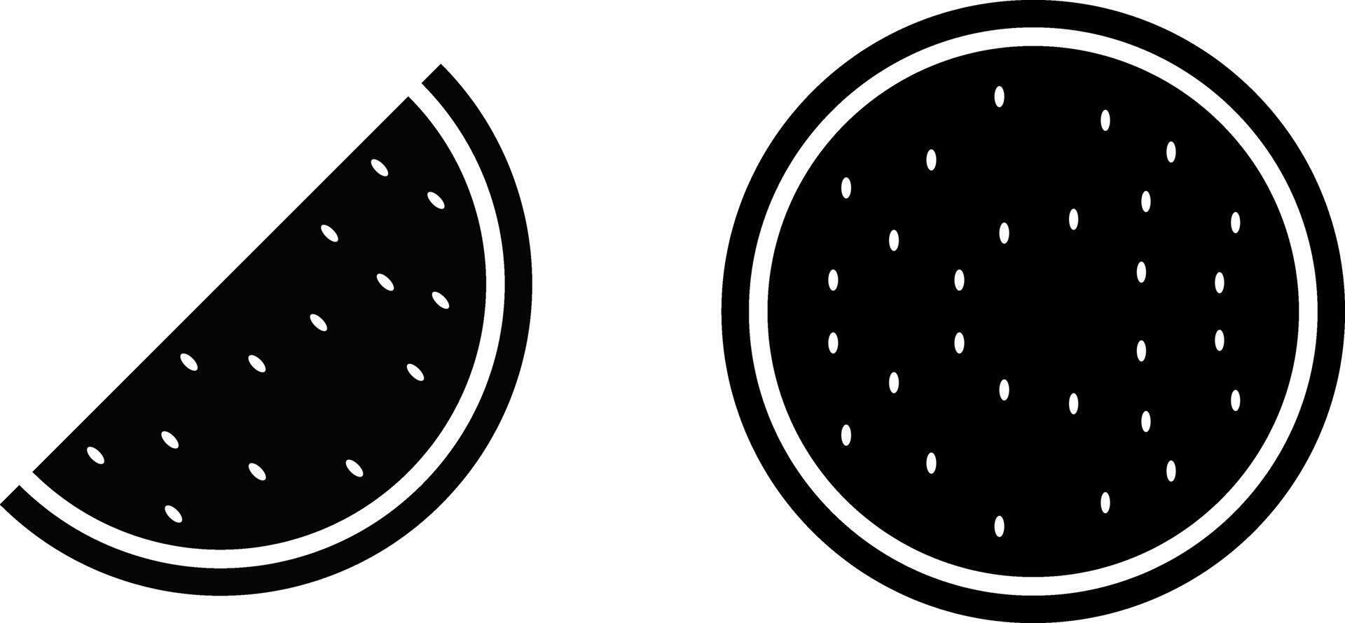 Watermelon icon set. cross section with seeds. melon symbol. summer fruit clipart. Tropical fruits watermelon vector