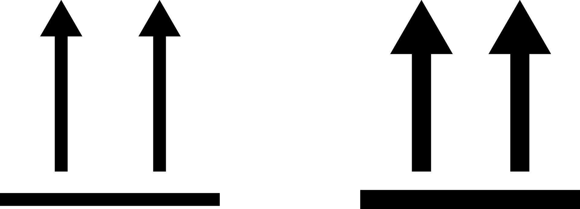 side up icon set. Package symbol. Delivery transportation. Way Up Arrows Border icons. Fragile package shipping caution vector