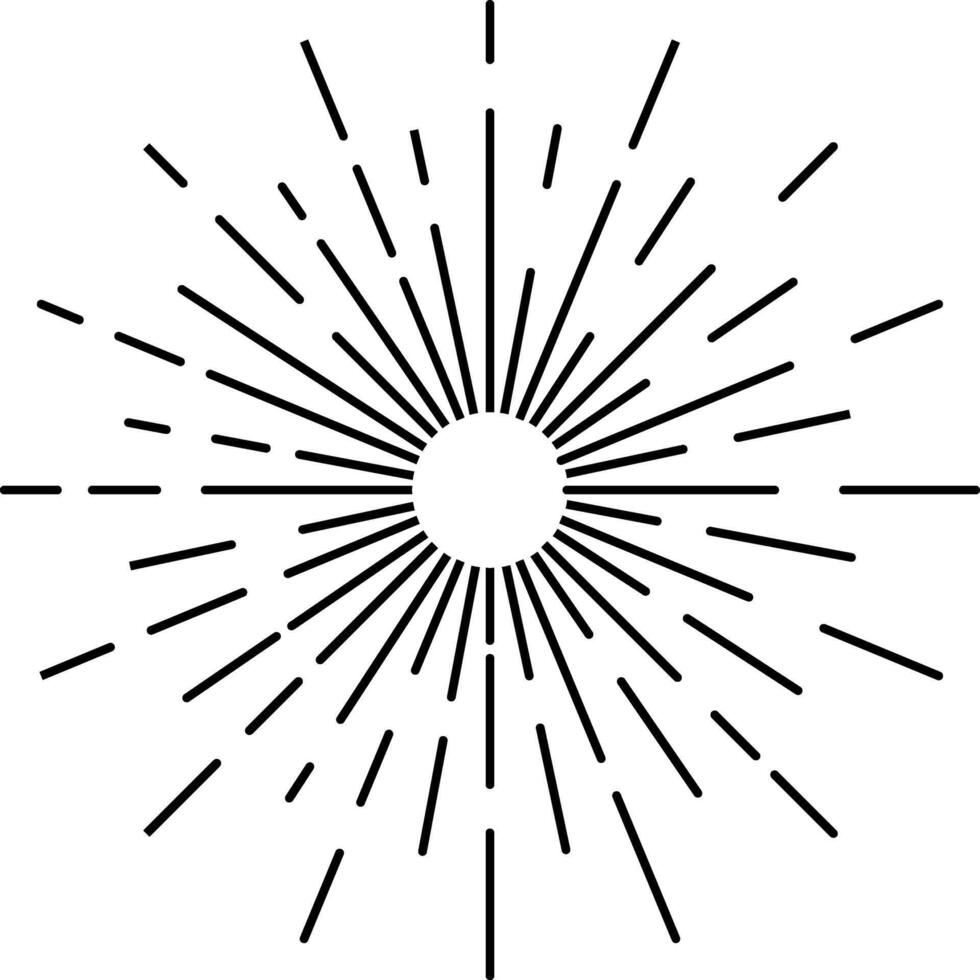 Sunburst icon. Sunset symbol. Hot solar energy for tan. Sunshine simple icons collection vector