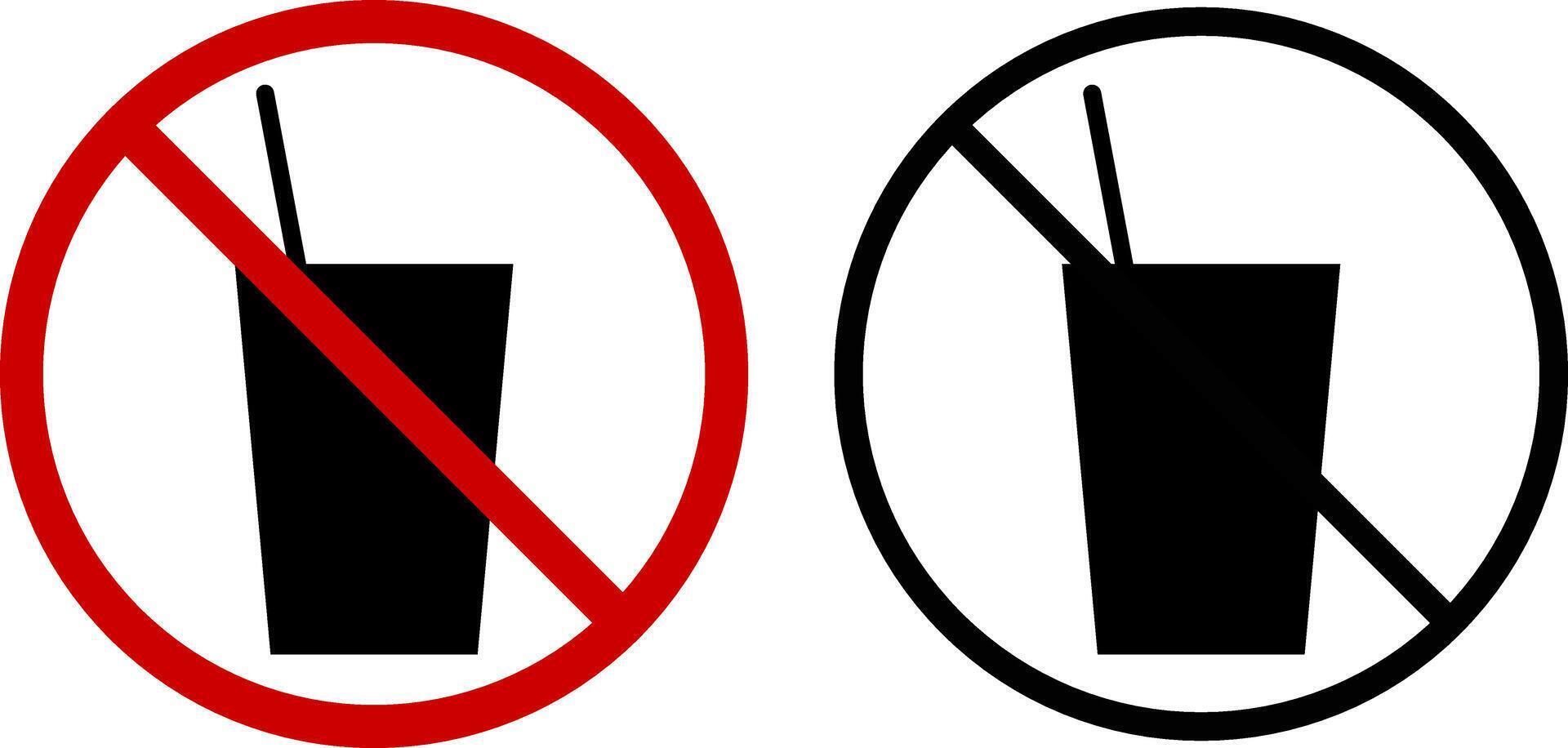 no drink sign. Prohibited signs. prohibition warning caution. beverage restriction icon vector