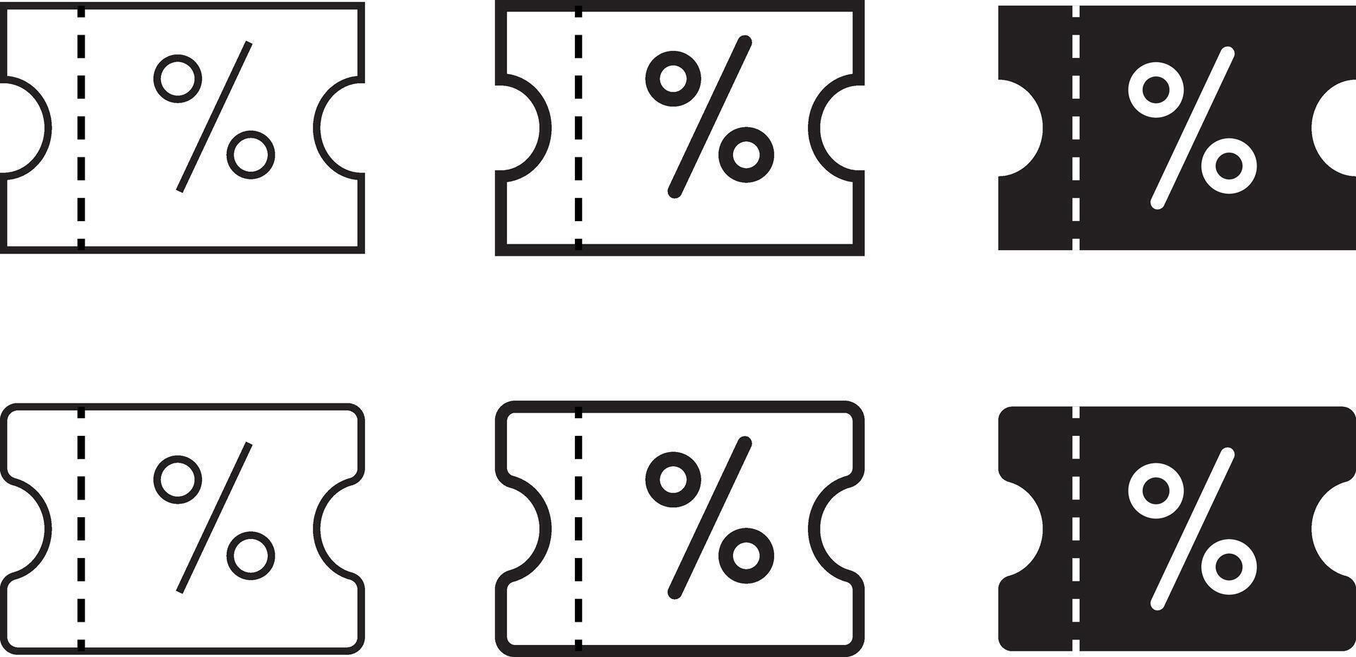 Discount percentage icons set. sale percentage symbols. Promotion collection. cash and future use online shopping vector