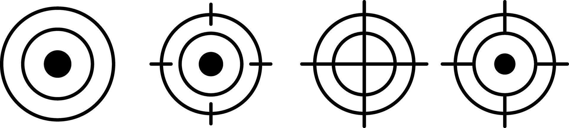 Target icon set. Aim sniper shoot group. Ambition and opportunity symbols. business goals and missions symbol vector