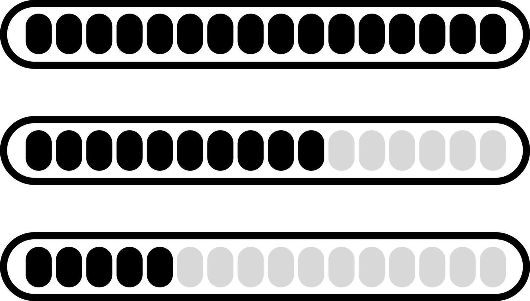 Loading icons set. infographic icon. downloading bar. loader or preloader. load or Upload. Retro Progress Bars. Download progress vector