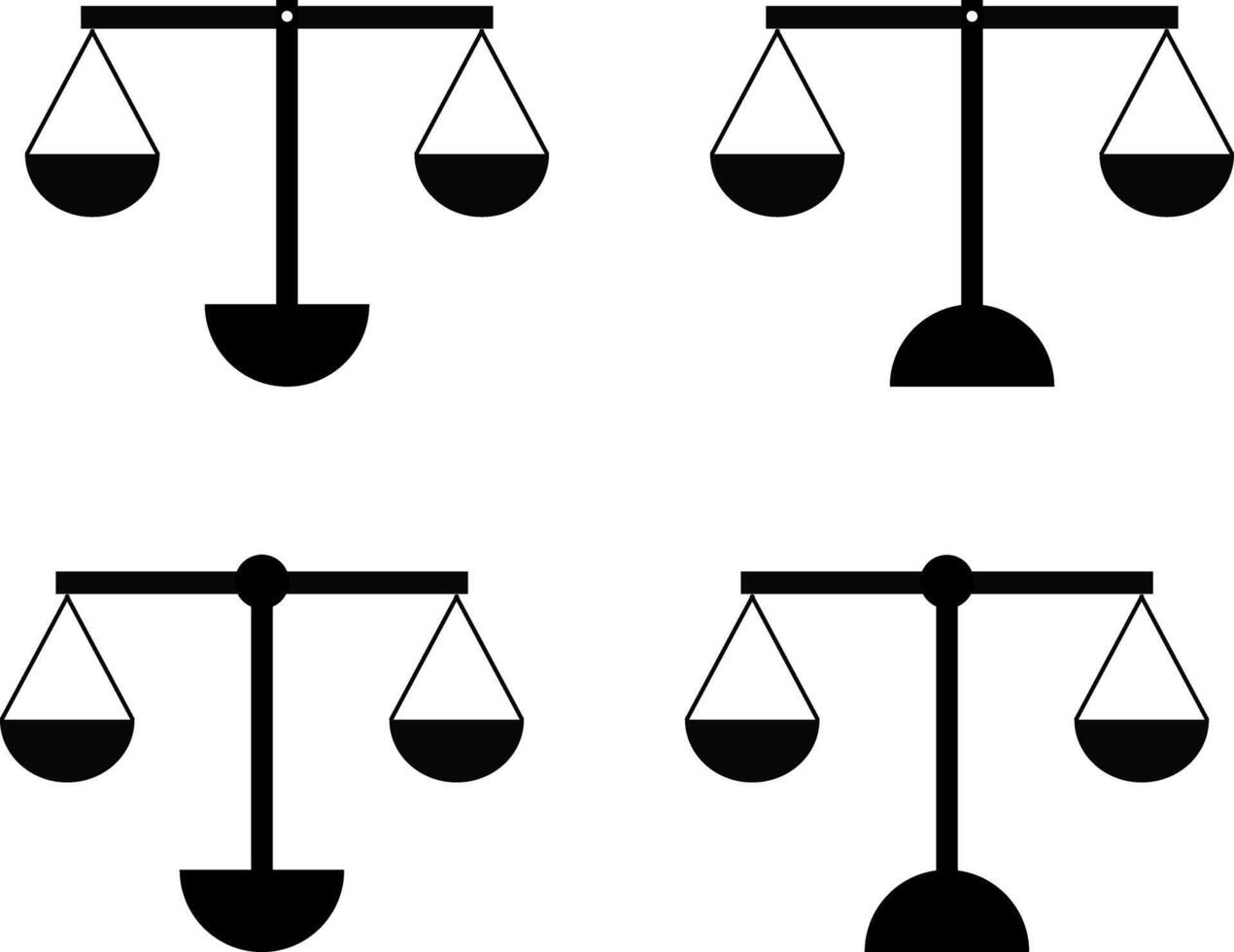 Scale icon. Vintage scale in balance and equilibrium. balance equality. representing law. fairness in legal context vector