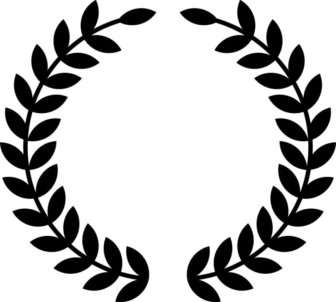 Laurel Wreath icon. branches victory, honor triumph laurel wreath. Heraldic Coat of Arms decorative. Branches of olive vector