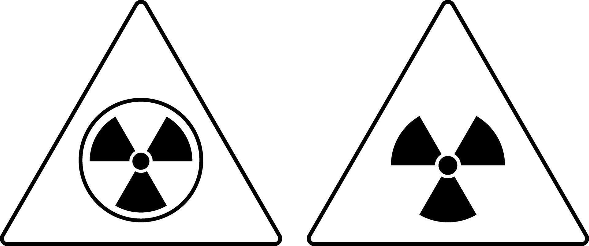 Radiation warning icon. Nuclear symbol design collection. ecology and environment icons. Atomic energy logo symbol vector