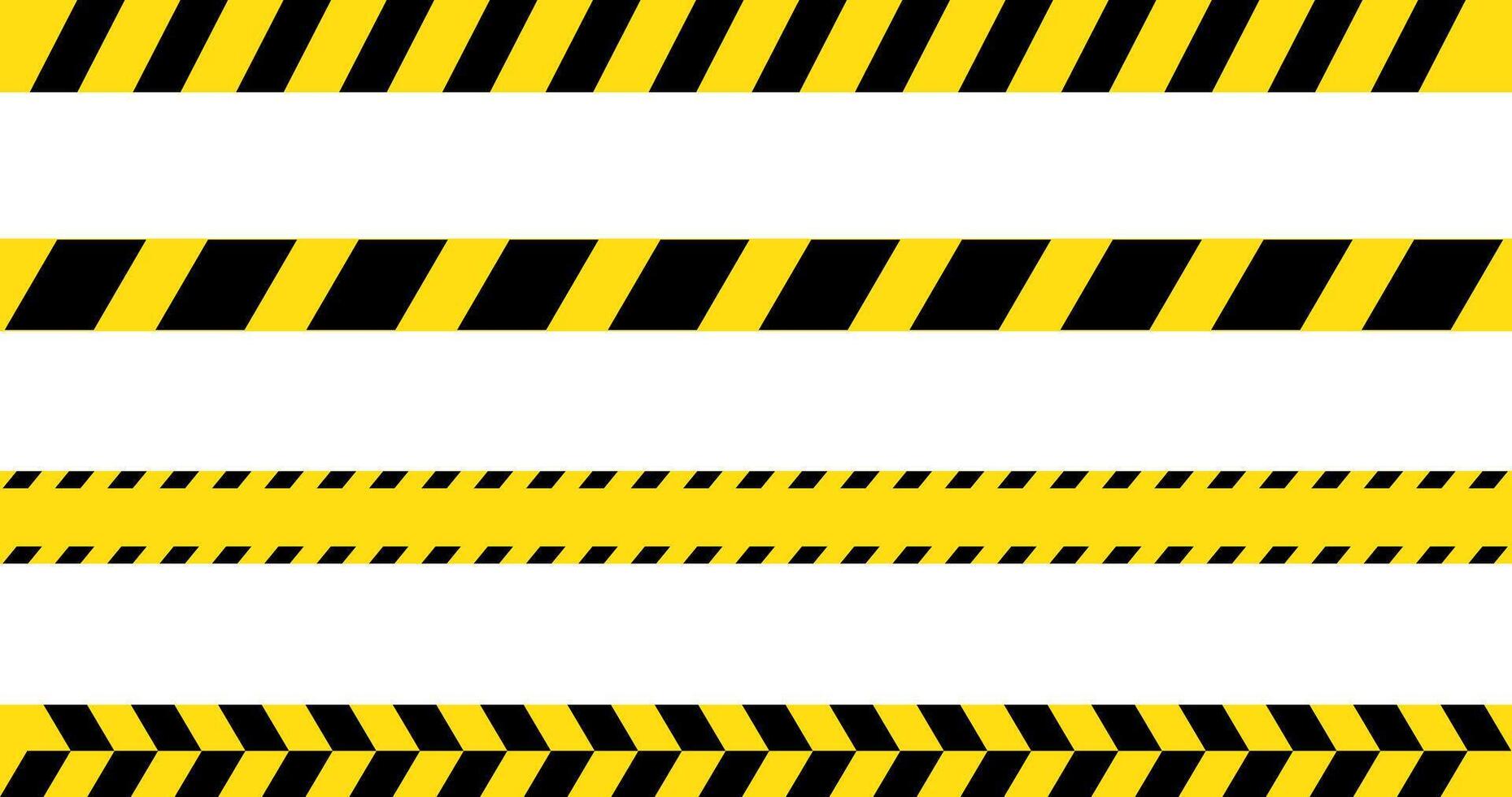 warning with yellow and black stripes. crime scene or danger zone. Police crossed ribbon. Seamless caution. Barricade construction tape vector