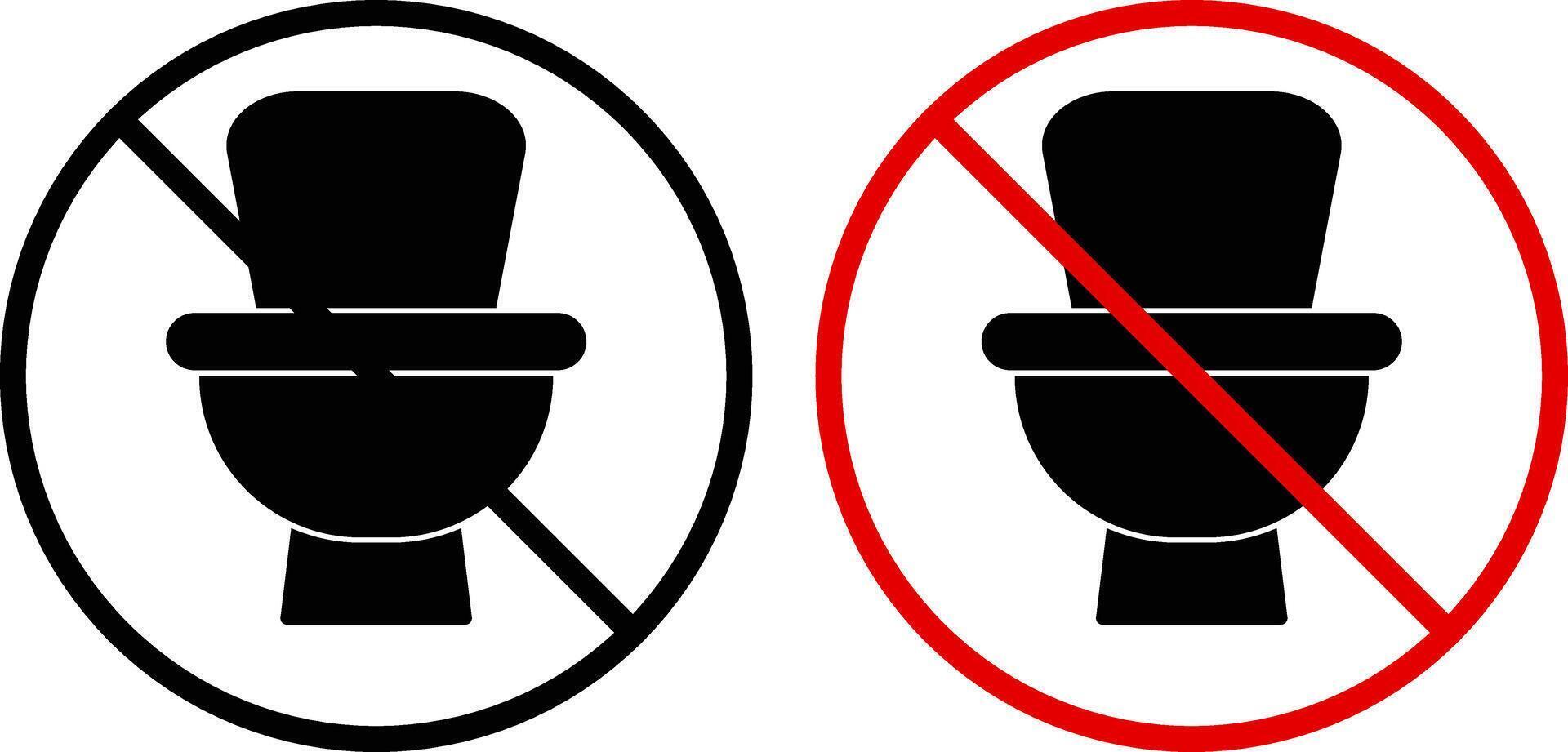 no toilet sign icon. Prohibited signs. Restroom out order. prohibition warning caution vector