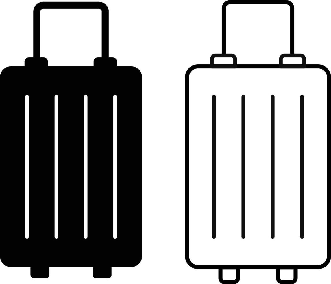 Suitcase icons set. briefcase icons. Travel luggage symbol. Trip baggage sign vector