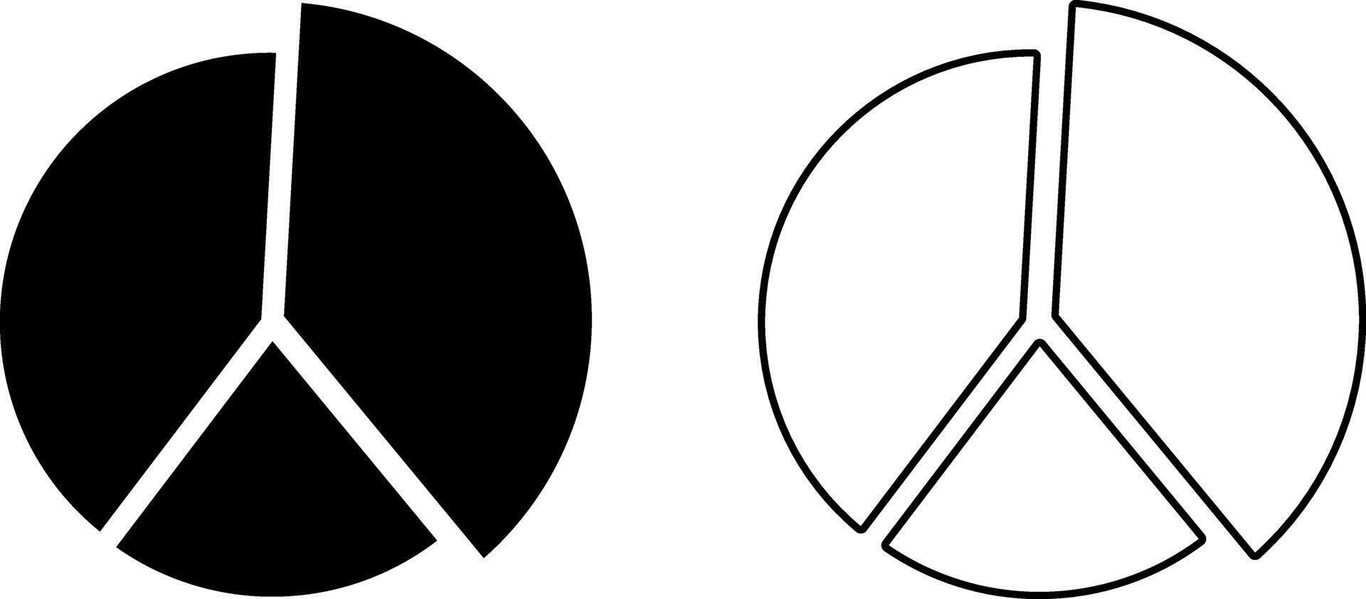 Statistical pie chart icon. representing data distribution. analytical purposes. percentage values vector