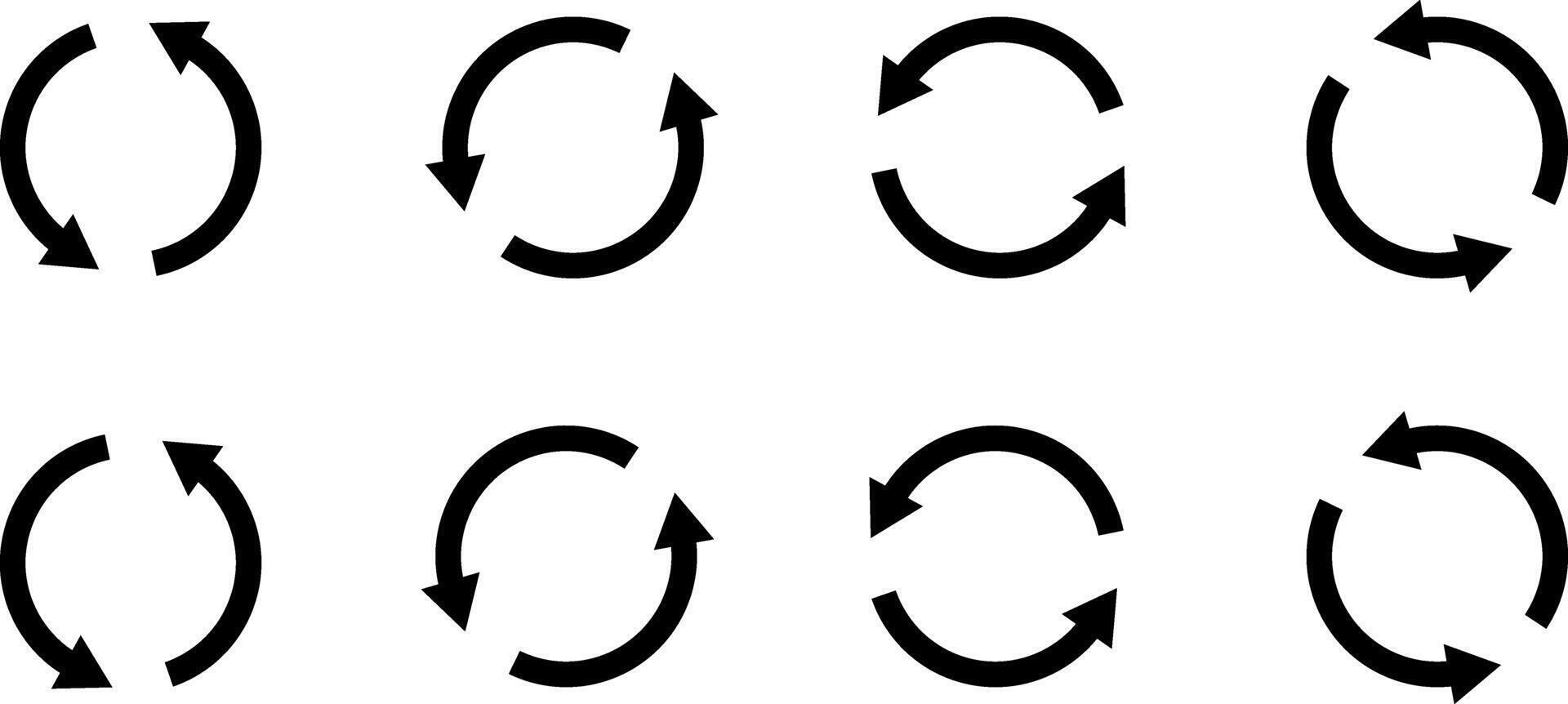 Circle arrow icon set. Curve sign. Black long up arrow icons. arrow pointing upward. Rotation arrows icons vector
